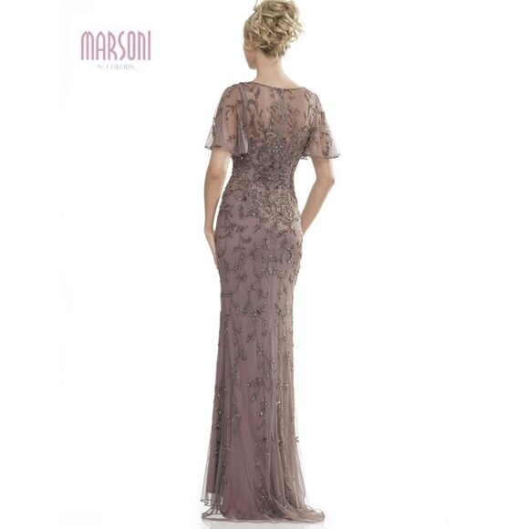 Marsoni by Colors MV1281 - Flutter Sleeve Evening Dress marsoni by colors - Picture 6 of 7